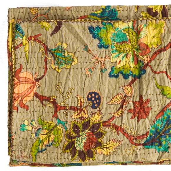 Taj Hotel Home Decor Kantha Cotton Throw | 1-Piece | Multicolor | 50"x70" - Picture 2 of 3